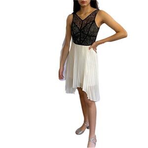 Max and Cleo black and white lace w/ pleaded skirt